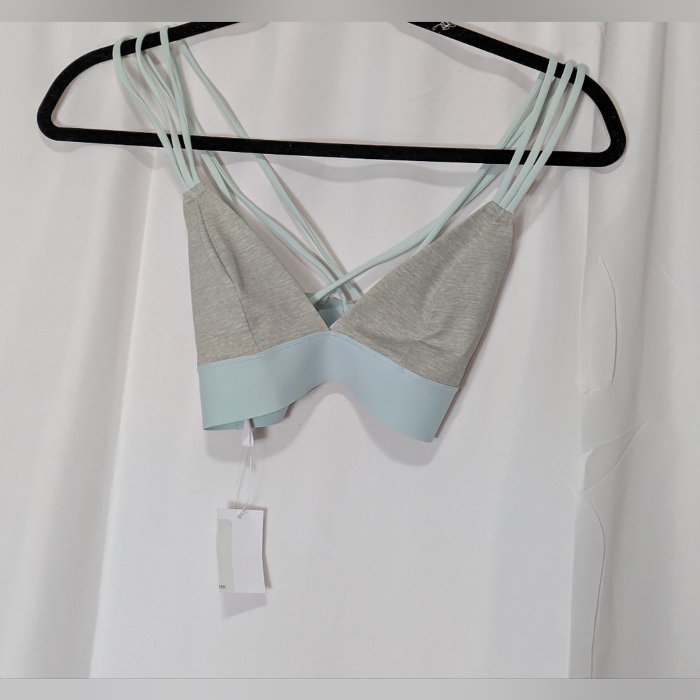 Strappy Light Blue and Gray Bralette Size XS
